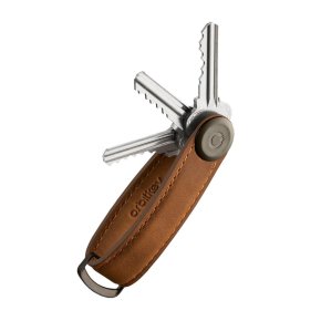 orbitkey orbitkey key organizer crazy horse leather chestnut brown